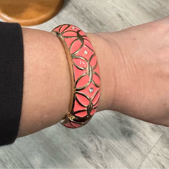 Jewelry - Gold and Coral Enamel Bracelet Costume Jewelry